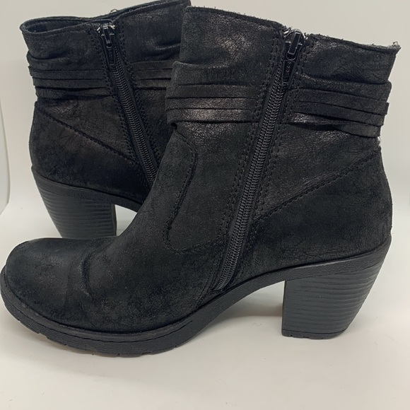 B.O.C. Alicudi Vegan Leather Ankle Boots Black 8 Tassel  Fringe Heeled Boho Moto - Picture 8 of 13